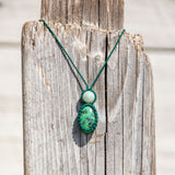 African Turquoise & Burmese Jade Mystic Duet necklace