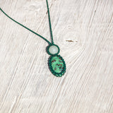 African Turquoise & Burmese Jade Mystic Duet necklace