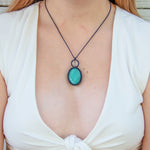Amazonite and Clear Quartz Stones Necklace