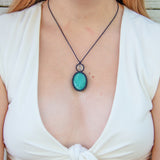 Amazonite and Clear Quartz Stones Necklace