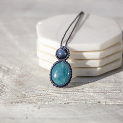 aquamarine kyanite mystic duet necklace
