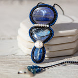 Blue Labradorite and Rainbow Moonstone Crystal Necklace