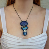 Blue Labradorite and Rainbow Moonstone Gemstone Necklace