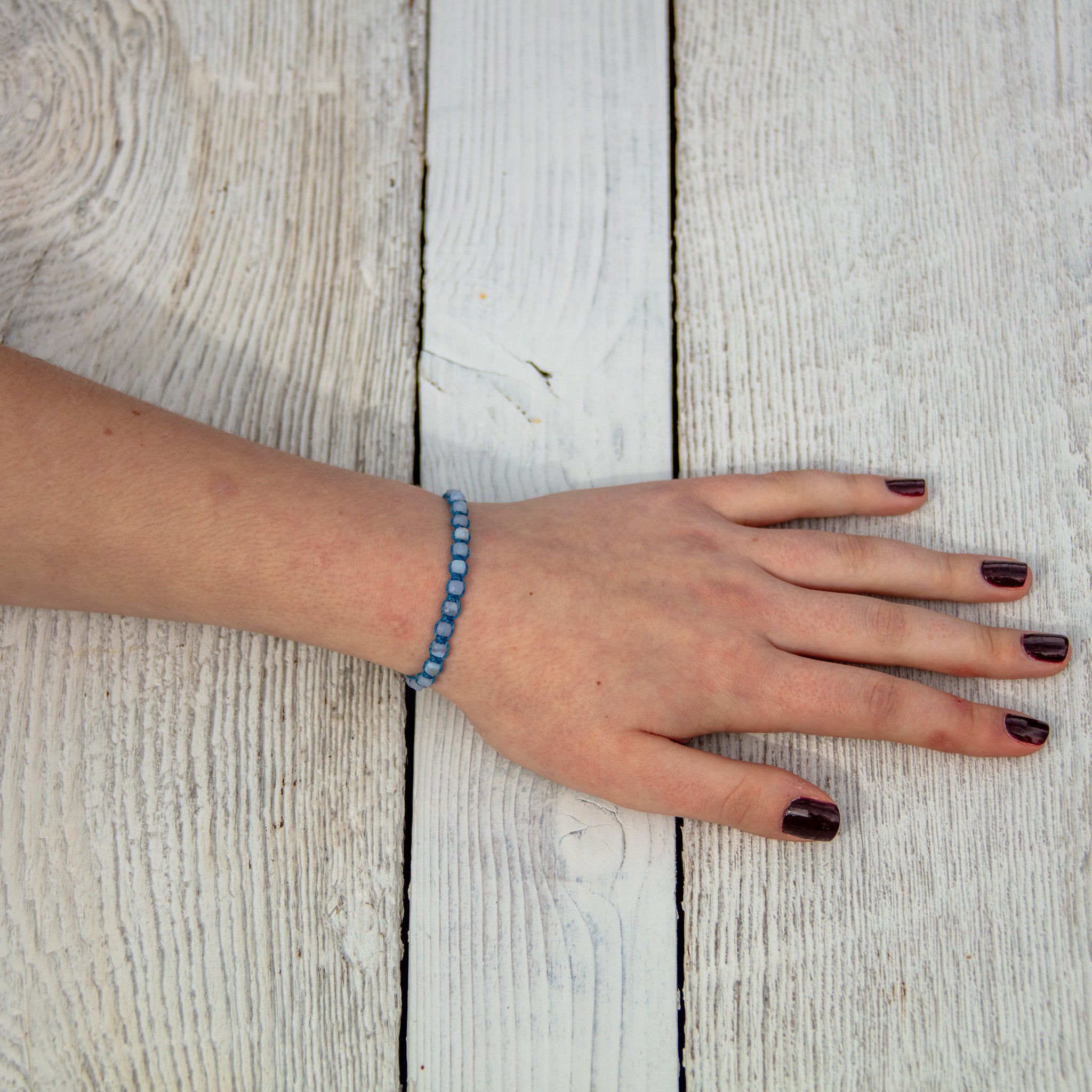 blue lace agate bling bijou bracelet