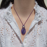 Charoite & White Moonstone Mystic Duet Necklace