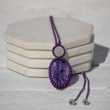 Charoite & White Moonstone Mystic Duet Necklace
