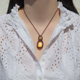 Citrine & Rutilated Quartz Mystic Duet Necklace