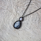 Dendritic Agate & Pearl Mystic Duet necklace