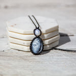 Dendritic Agate and Pearl Gemstone Necklace