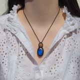 Blue Labradorite & Rutilated Quartz Mystic Duet Necklace