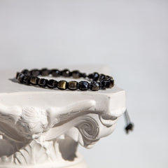 golden obsidian beads bling bijou bracelet