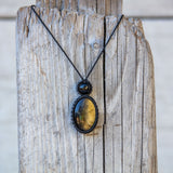 Golden Obsidian & Black Tourmaline Mystic Duet necklace