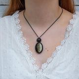 Golden Obsidian & Black Tourmaline Mystic Duet necklace