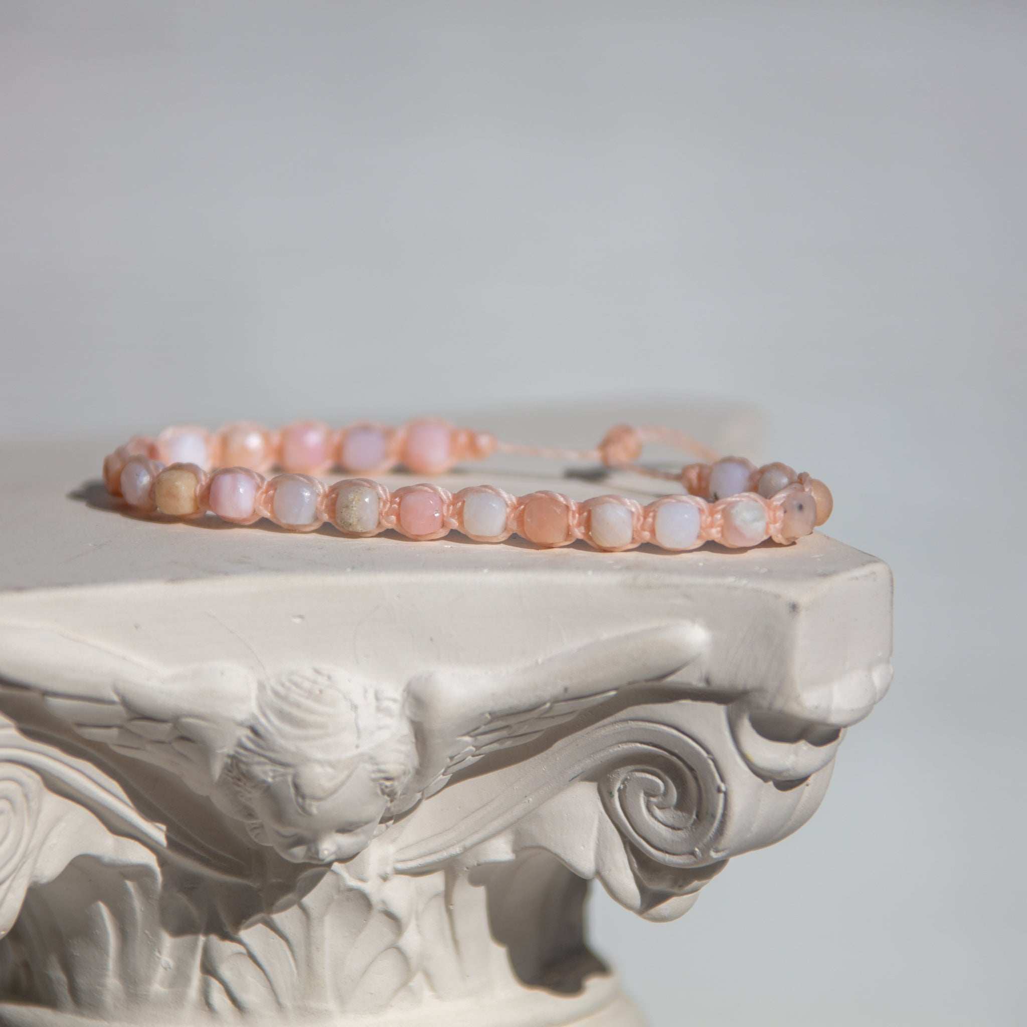 pink opal beads bling bijou bracelet