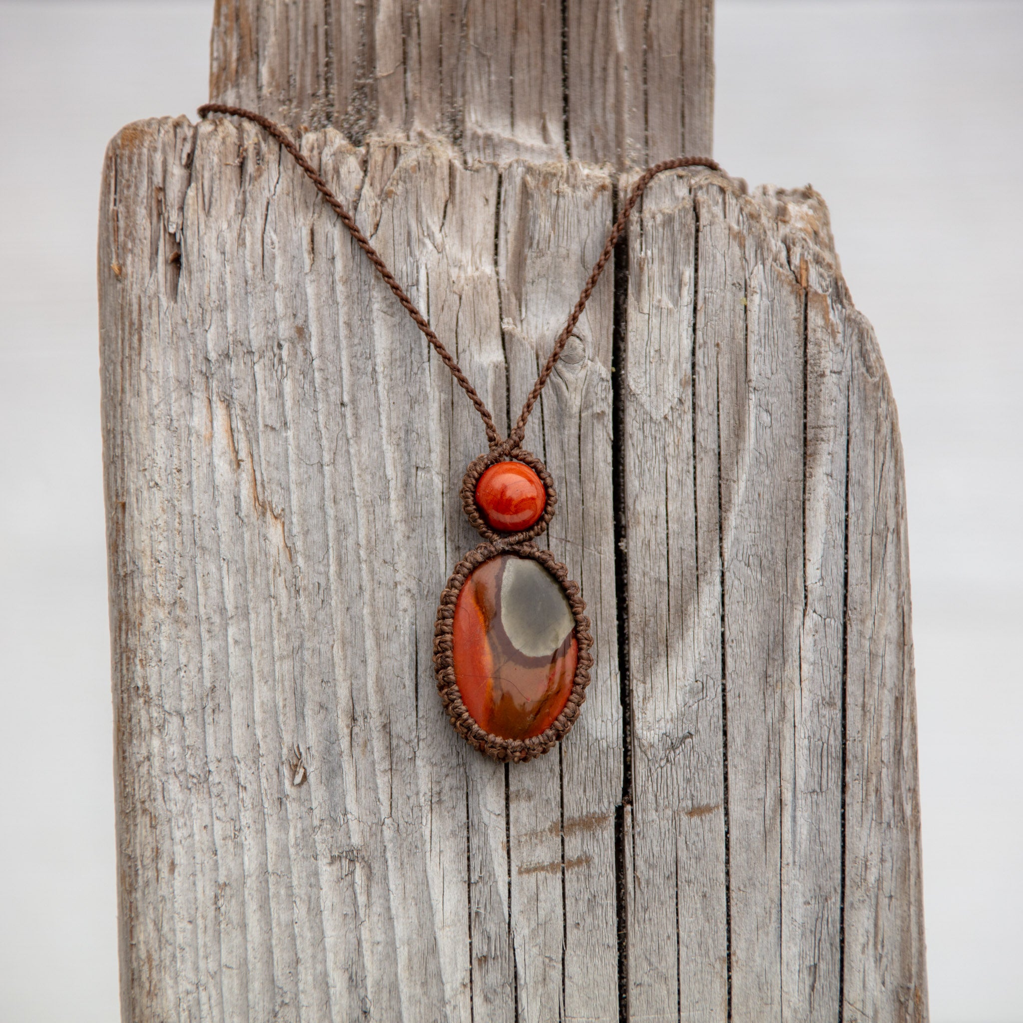 polychrome jasper red jasper duet necklace