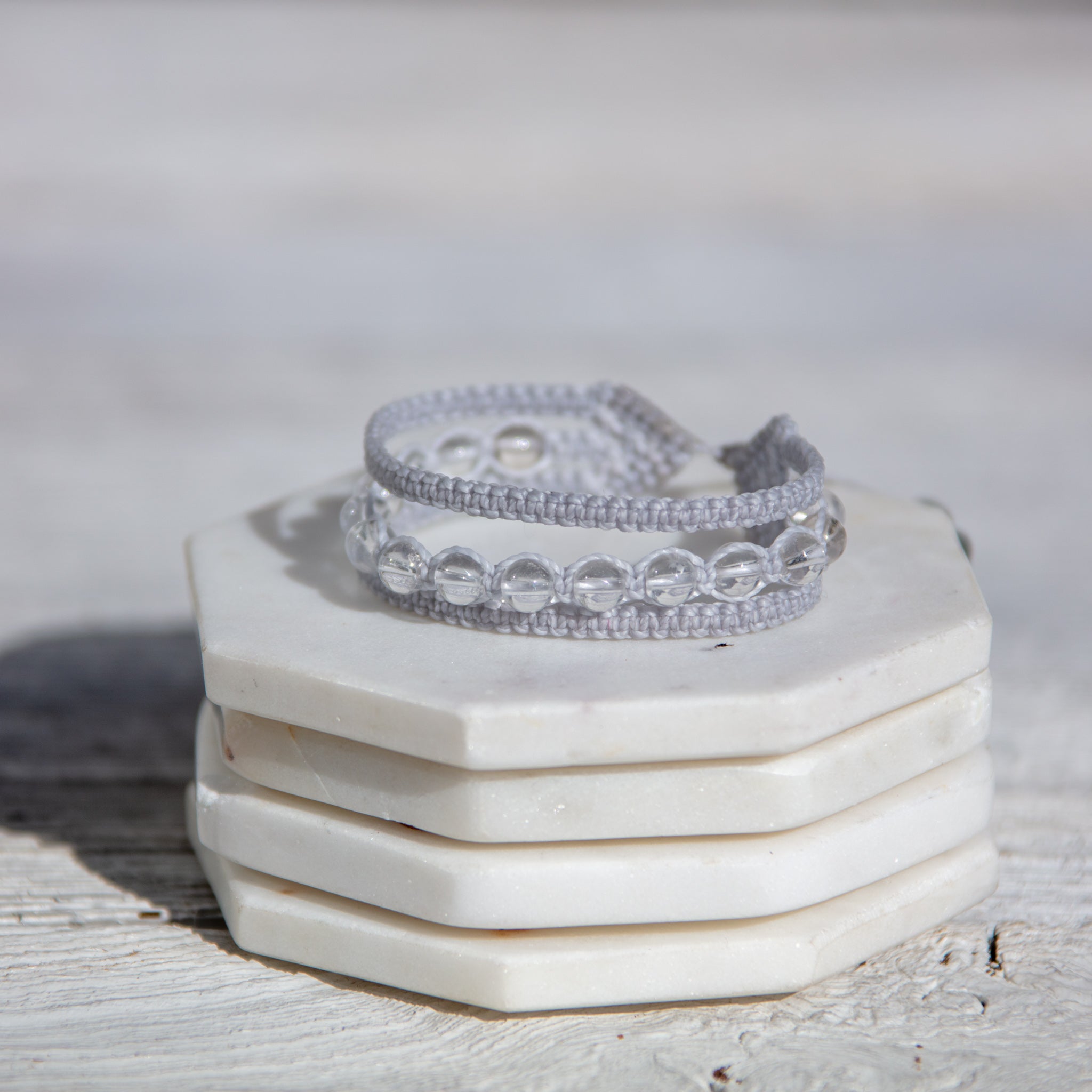 clear quartz stone bracelet