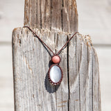 Selenite & Pink Opal Mystic Duet necklace
