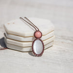 rainbow moonstone pink opal mystic duet necklace
