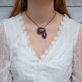 Super Seven with Sugilite gemstone Shining Crown Necklace