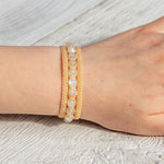 white moonstone earthy embrace bracelet piece