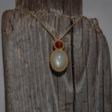 White Moonstone & Confetti Sunstone Mystic Duet Necklace