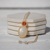 White Moonstone & Confetti Sunstone Mystic Duet Necklace
