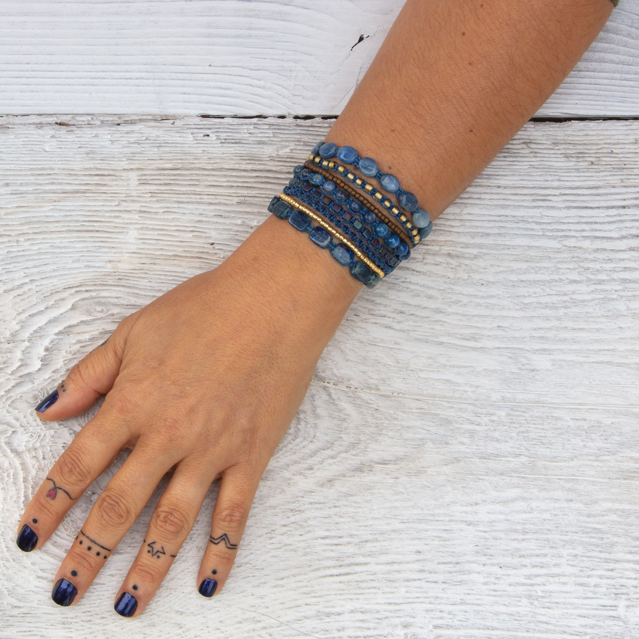 Macrame many bands bracelet with gemstones and crystals, bold, unique, for all astrological zodiac signs, healing properties and beauty