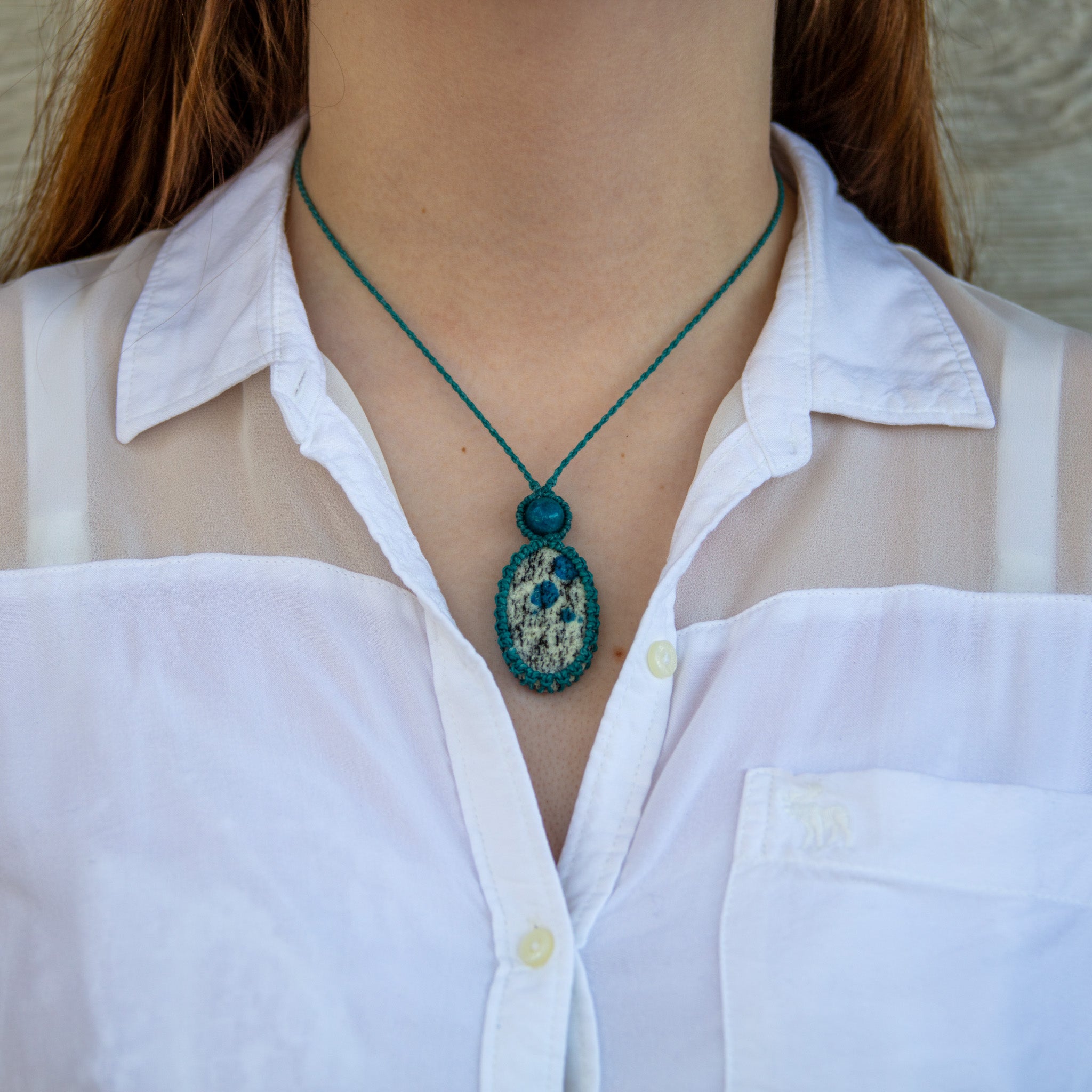 K2 Jasper and Apatite Stones Necklace