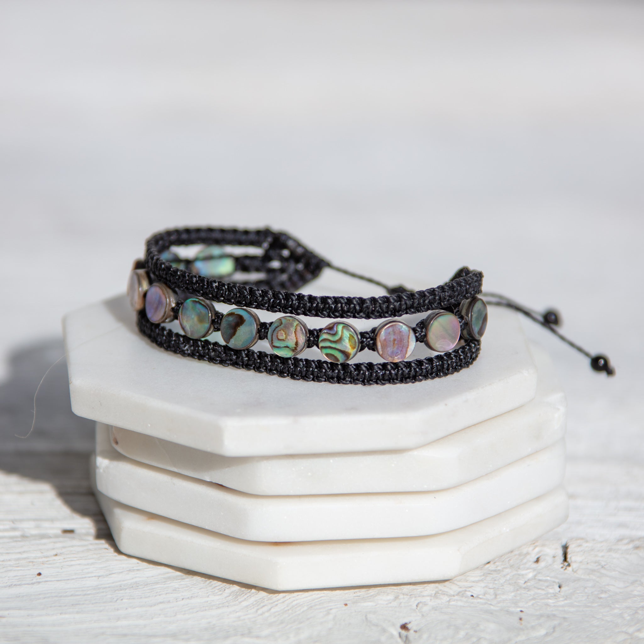 abalone stone earthy embrace bracelet