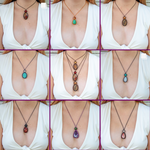 abalone charoite gemstone choker necklace collage