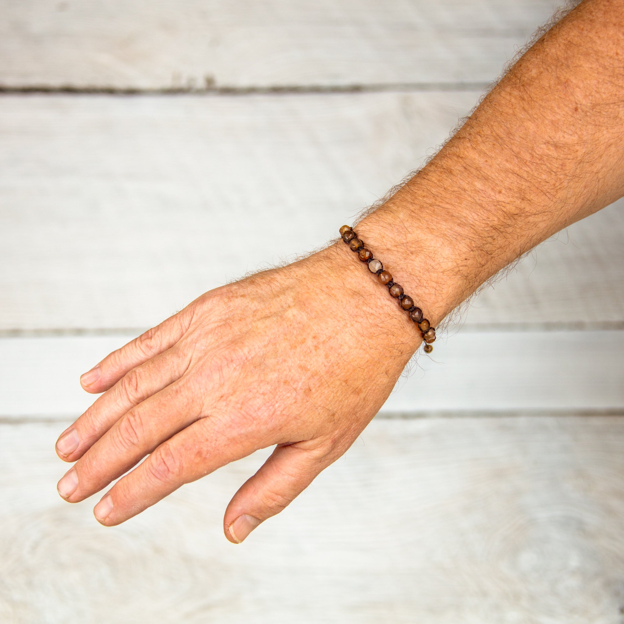 brown agate beads bling bijou bracelet
