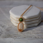 agatized coral canadian jade mystic duet necklace piece