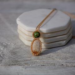 agatized coral canadian jade mystic duet necklace piece