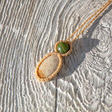 Agatized Coral & Canadian Jade Mystic Duet necklace