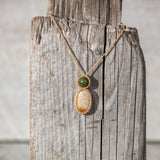 Agatized Coral & Canadian Jade Mystic Duet necklace