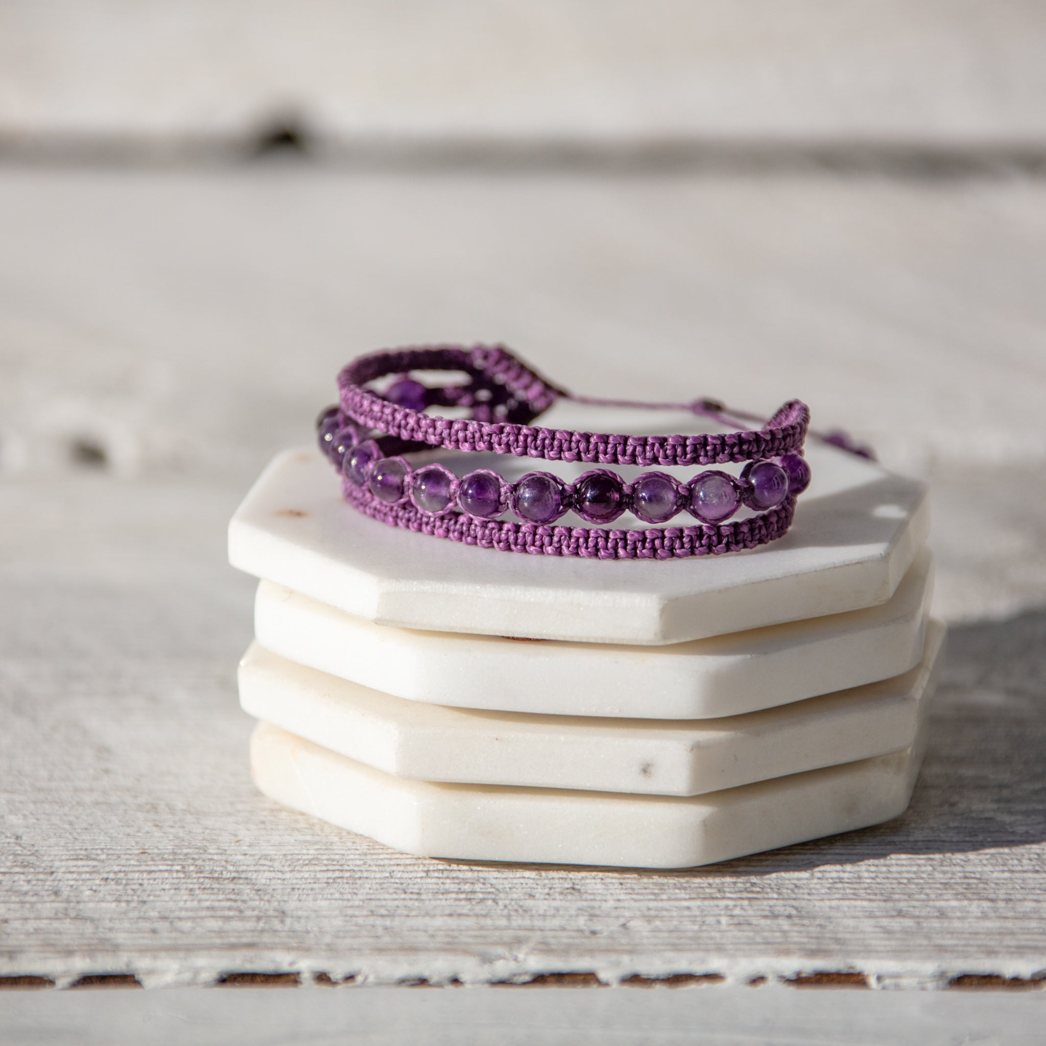 amethyst earthy embrace bracelet