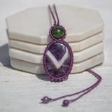 Chevron Amethyst & Canadian Jade Mystic Duet necklace