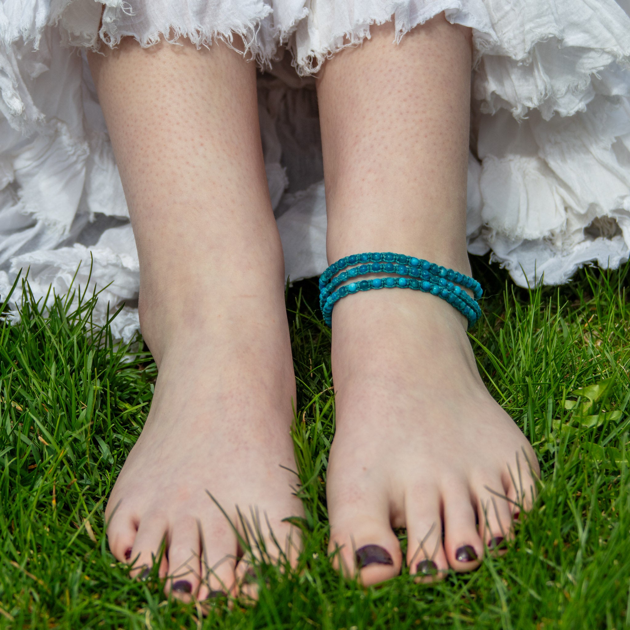 Handmade Apatite Gemstone Anklet 