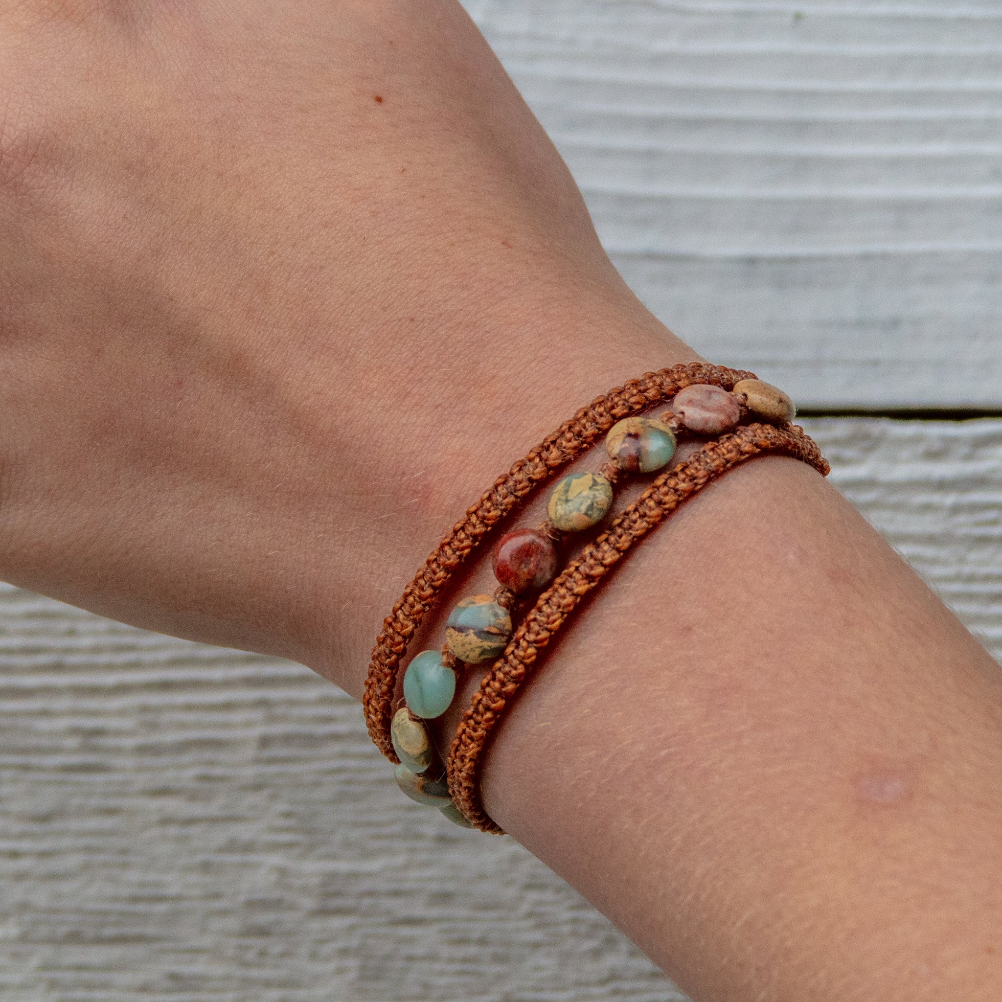 aqua terra jasper earthy embrace bracelet