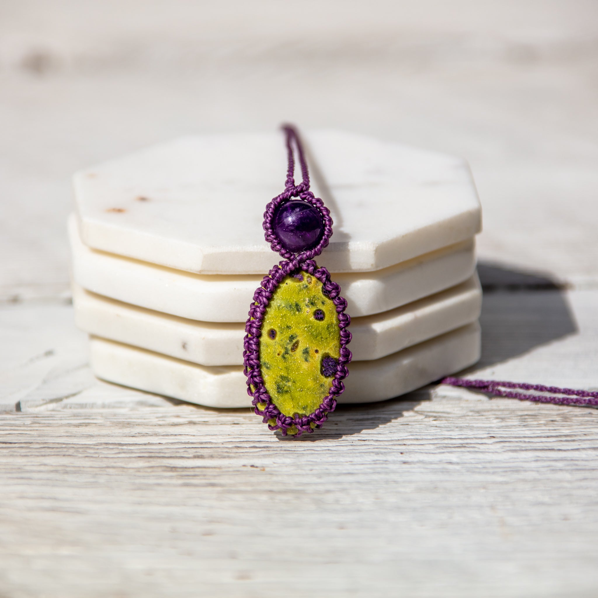 atlantisite amethyst mystic duet necklace