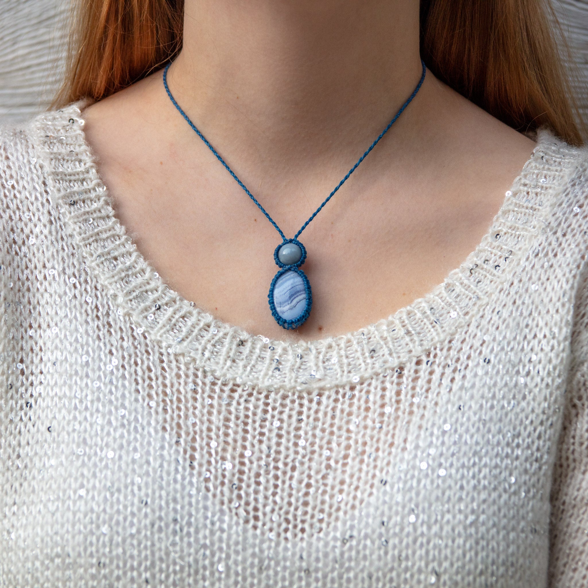 blue lace agate angelite mystic duet necklace