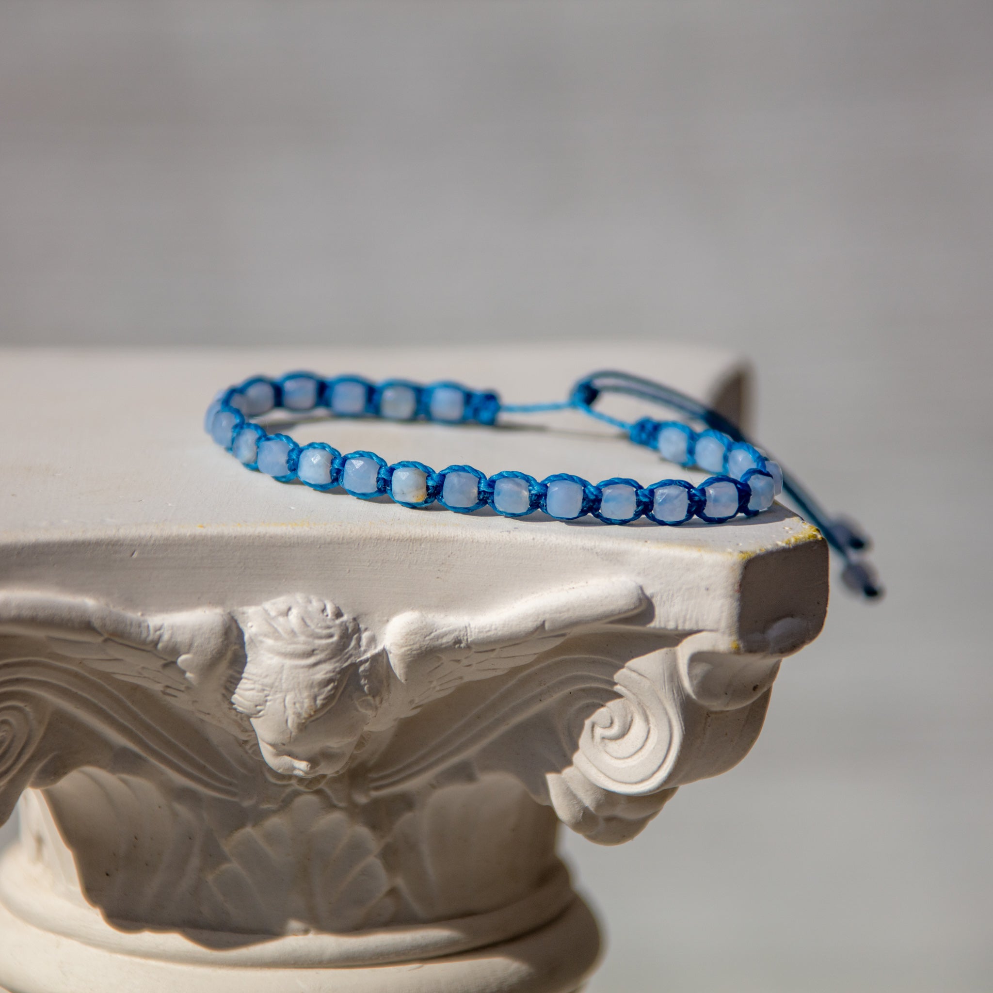 blue lace agate bling bijou bracelet 