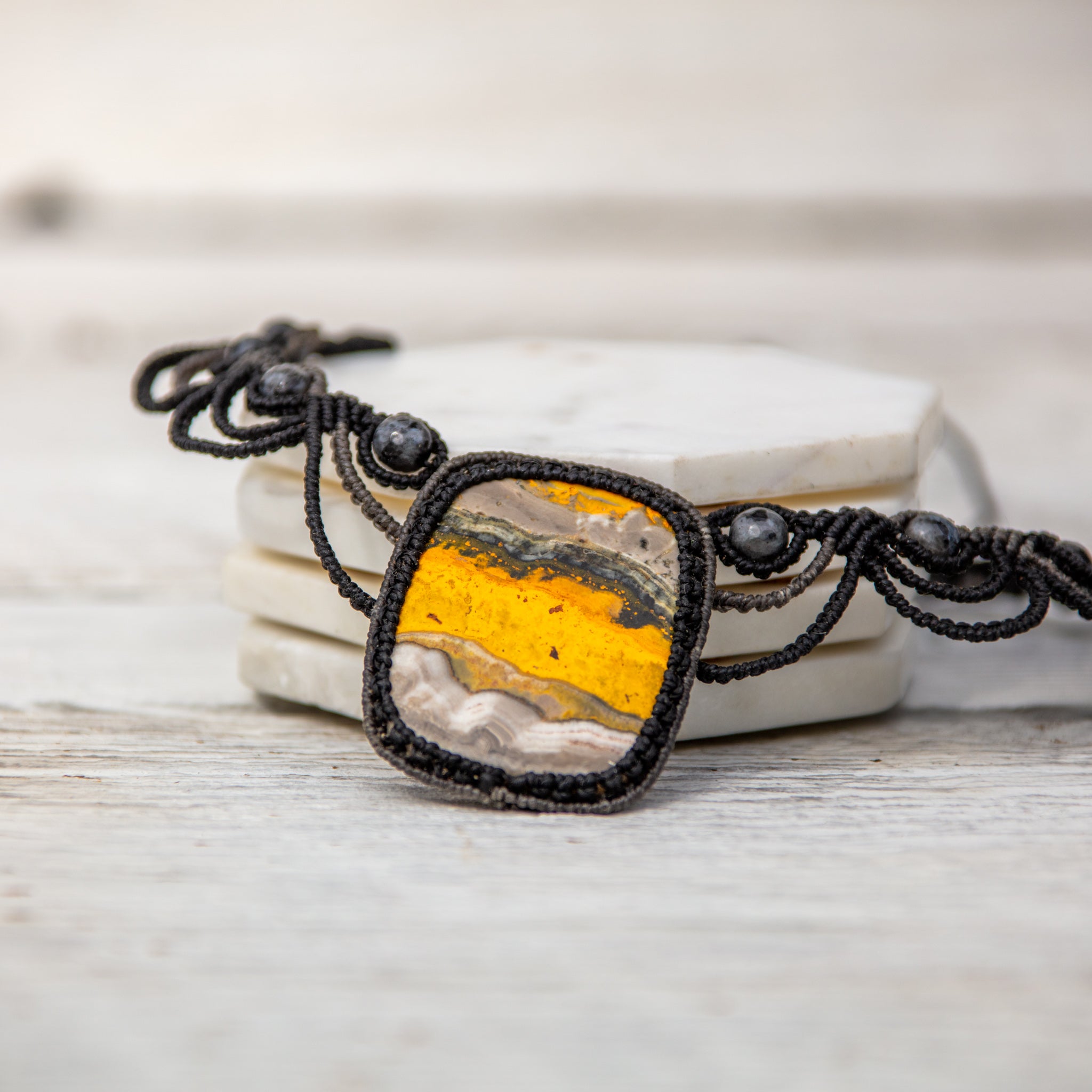 triumph bumblebee jasper fifth chakra choker