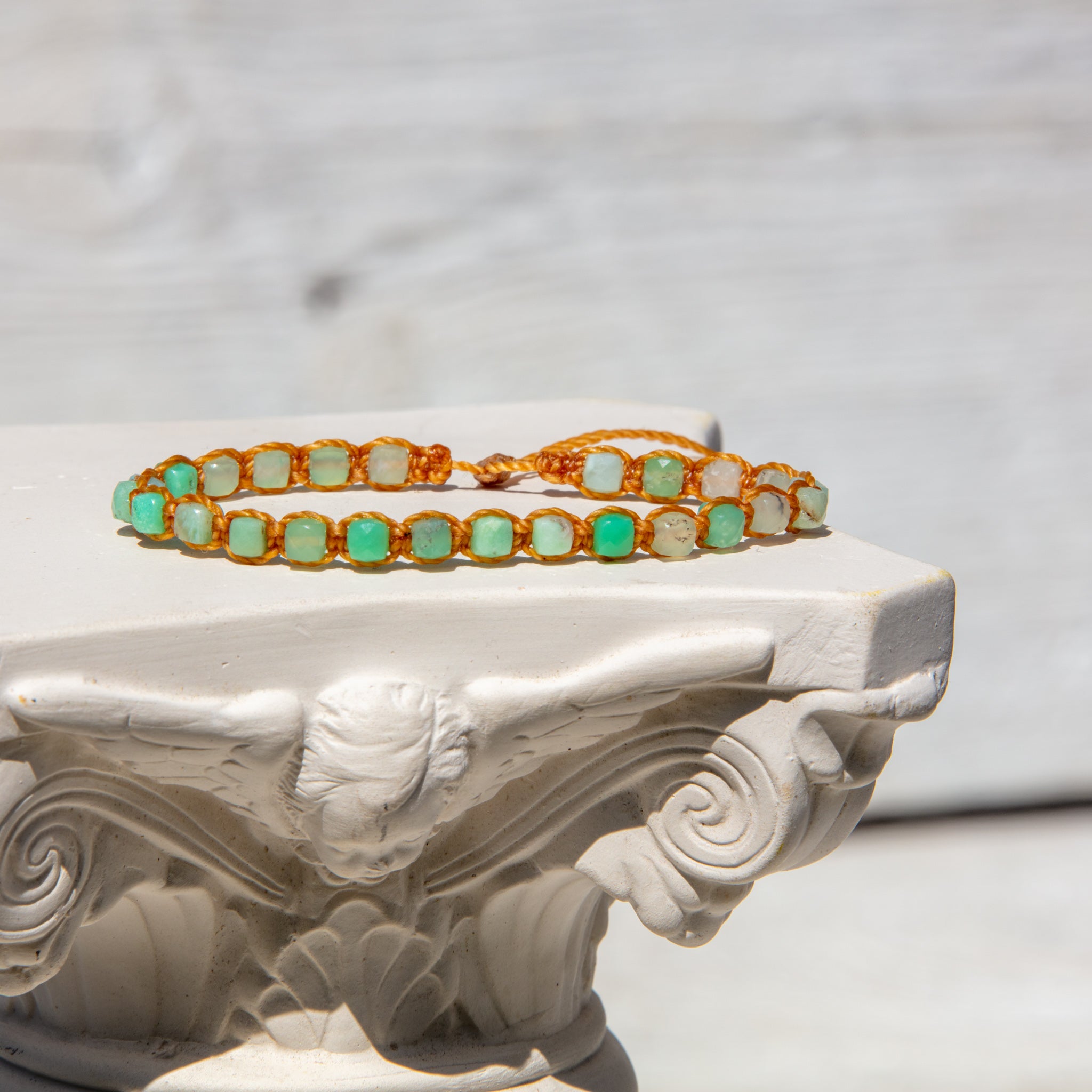 chrysoprase beads bling bijou bracelet 