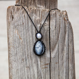 Dendritic Agate & Pearl Mystic Duet necklace