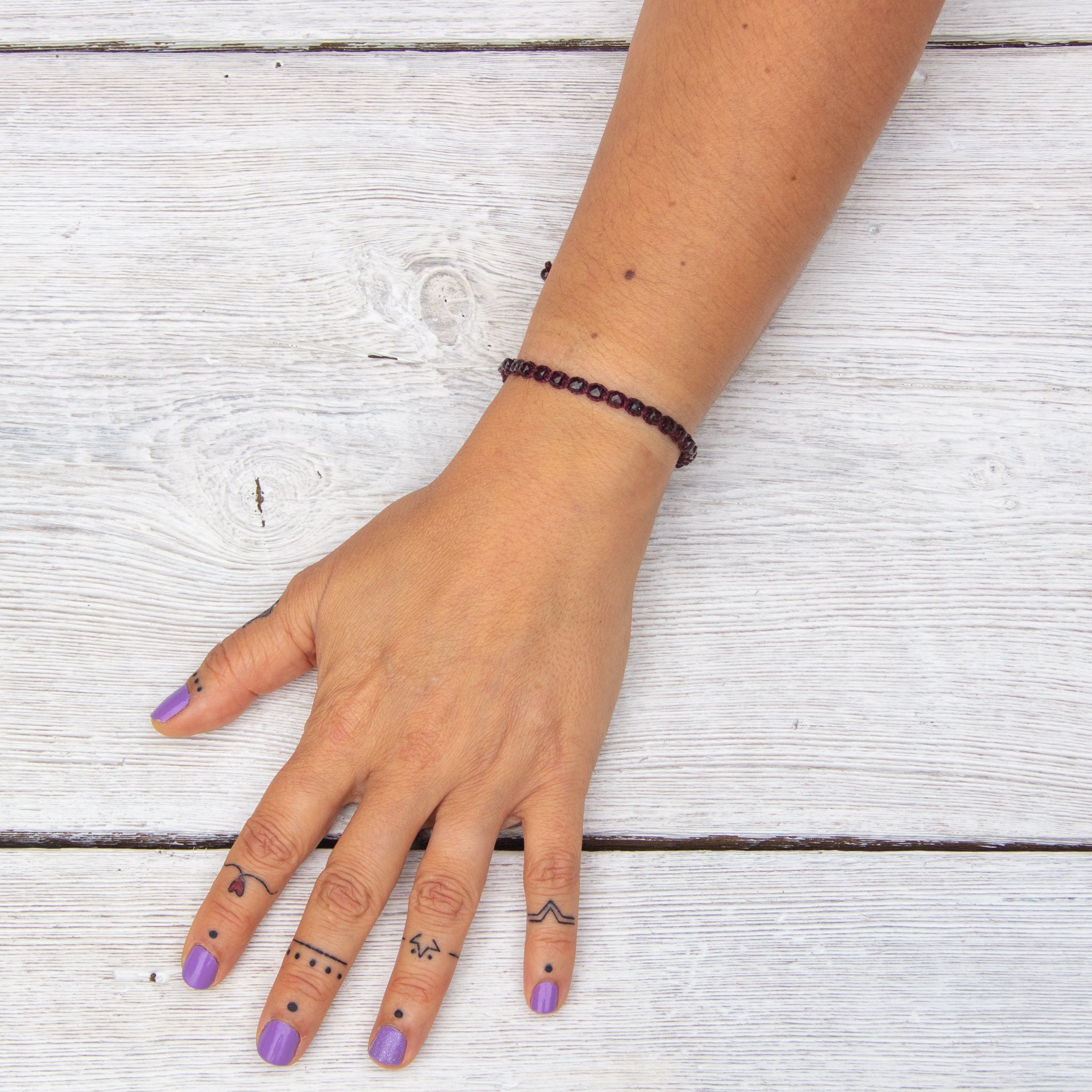 garnet beads bling bijou bracelet