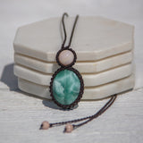 Green Angelite & Pink Opal Mystic Duet Necklace