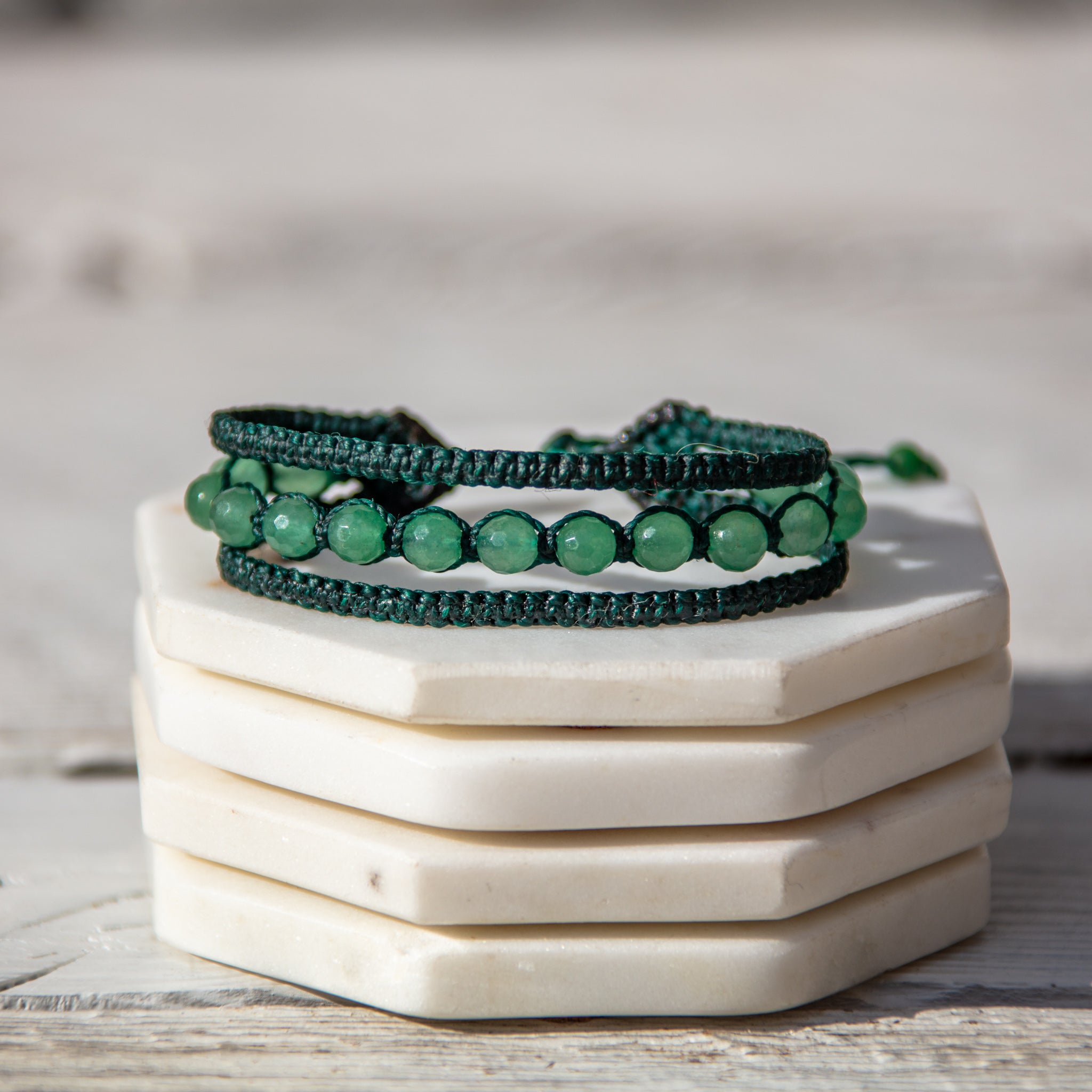 green aventurine earthy embrace bracelet
