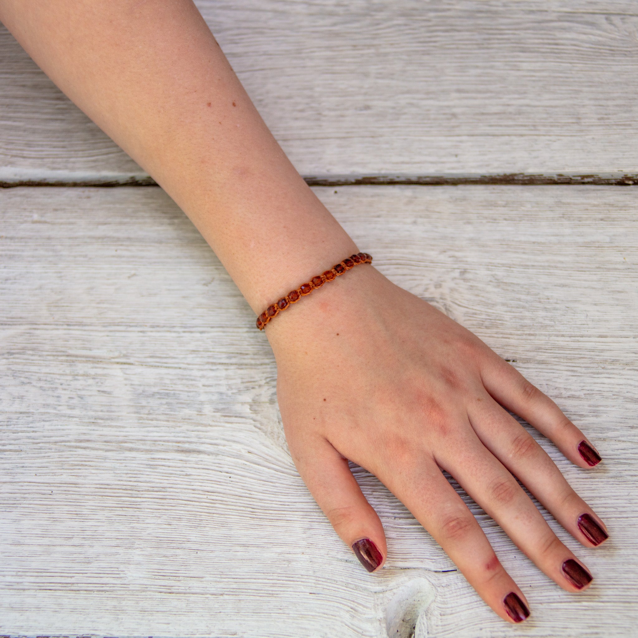 hessonite garnet bling bijou bracelet