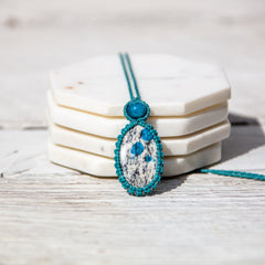 K2 Jasper and Apatite Gemstones Necklace